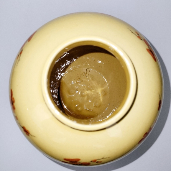 Vtg hyalyn 824 Ginger Jar/Vase~Japanese Apple Blossom Tree~Yellow~7.75" NO LID - Picture 6 of 7